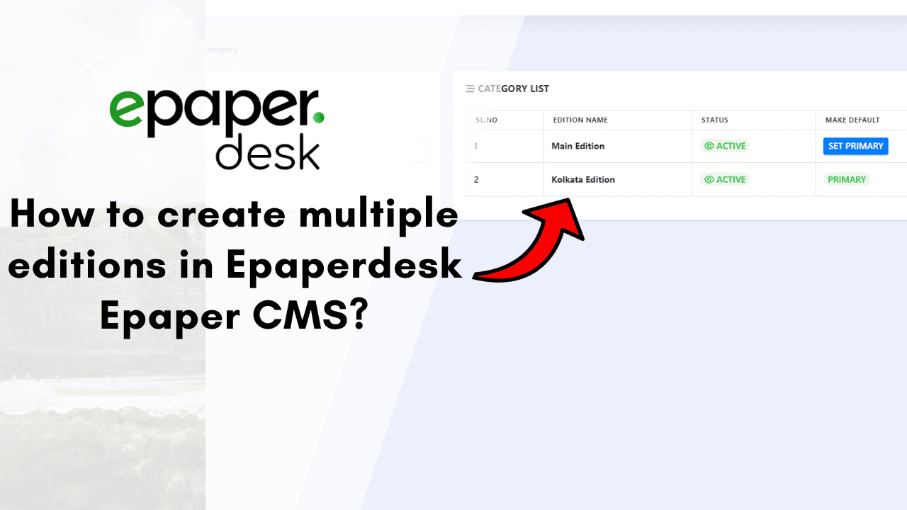 How to create multiple editions in Epaperdesk Epaper CMS?